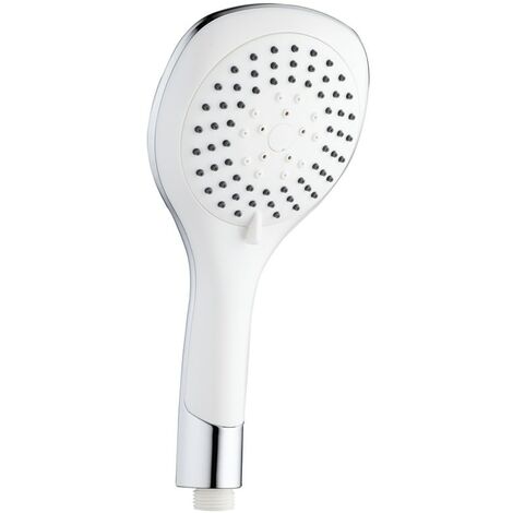 Aloni Bianco Handbrause Duschkopf Kunststoff Chrom Weiß 5 Strahlarten und Anti-Kalk-Düsen 1/2 Zoll