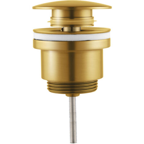 Aloni Pusher Ablaufgarnitur mit Überlauf 1 1/4" Gold gebürstet