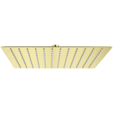Aloni Regendusche Kopfbrause Quadrat Gold gebürstet 30 x 30 cm