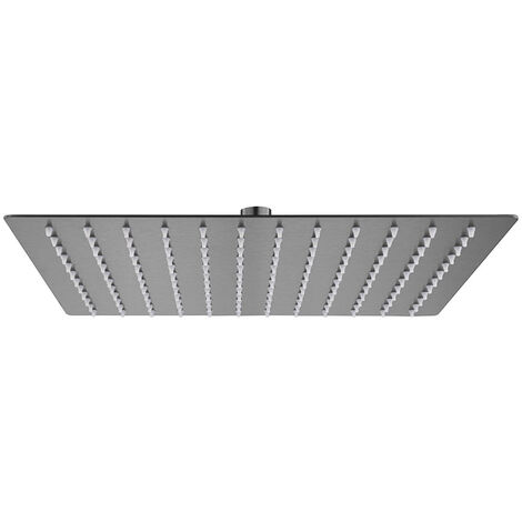 Aloni Regendusche Kopfbrause Quadrat grau gebürstet 30 x 30 cm