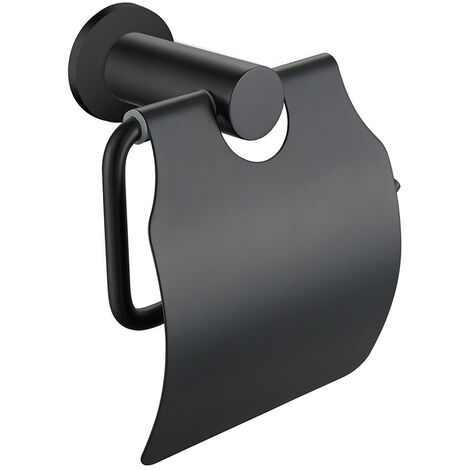 Aloni Toilettenpapierrollenhalter mit Deckel Schwarz matt