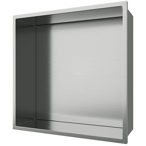 Aloni Wandnische Edelstahl gebürstet rostfrei 305x305x100mm