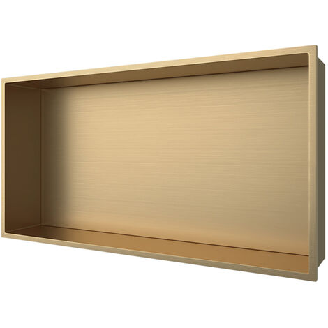 Aloni Wandnische Edelstahl gold gebürstet rostfrei 300x600x100mm