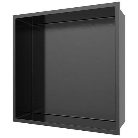 Aloni Wandnische Edelstahl grau gebürstet rostfrei 305x305x100mm
