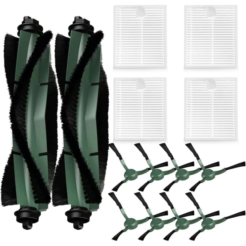 ALOVEZ-14 Packs d'accessoires pour iRobot Roomba Essential Series Q0120 Y0140 Y0110 Q011 Robot Aspirateur, 2 brosses à rouleau＆8 brosses latérales＆4