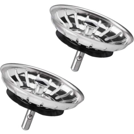 ALOVEZ 2 pezzi 82 mm Tappo di scarico per lavello da cucina in acciaio inox, cestello universale per lavello, tappo anti-intasamento per lavello da cucina, utilizzato per lavello da cucina, lavandino 