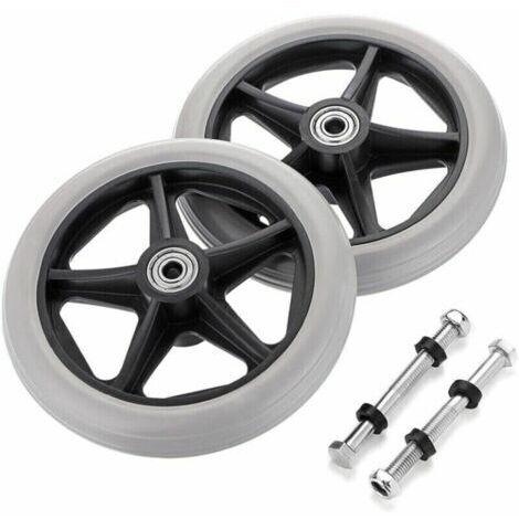 Alovez - 2PCS de 6 pouces Roue en Caoutchouc de Remplacement pour Fauteuil Roulant Roues avant Rollator Walker Roulettes de Remplacement Antidérapantes Roulettes Roues Accessoires de Roue de Remplac