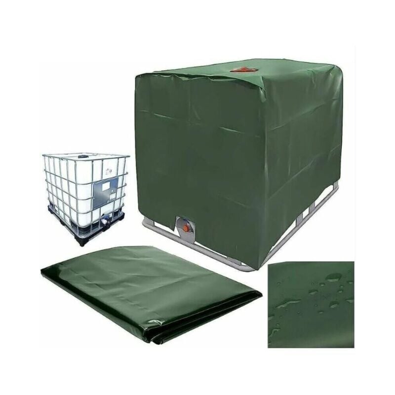 Alovez - Bâche de réservoir d'eau, Bâche Couverture Réservoir ibc pour Cuve 1000L, Capôt de Protection Container Citerne Eau, Anti-poussière Anti-UV