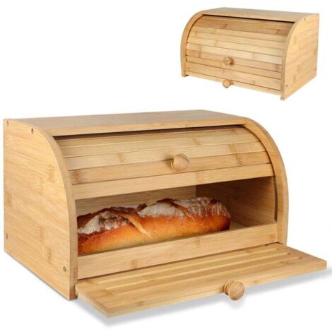 ALOVEZ    Boîte à pain bambou, planche à découper