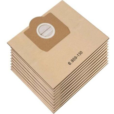 ALOVEZ Confezione da 10 sacchetti per aspirapolvere per Karcher 6.959-130.0 WD3 WD3P MV3 Sacchetti filtro di carta di ricambio per aspirapolvere a umido e a secco, sacchetto per accessori premium Karc