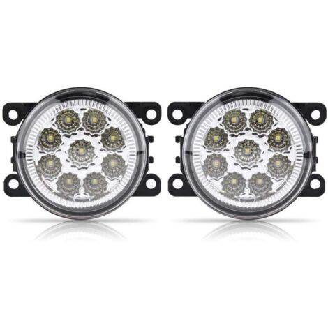 ALOVEZ  Fendinebbia Ranger, Fendinebbia Ranger, Luci diurne rotonde, Fendinebbia+Smart+450, Luci diurne a LED Fiat DRL Fendinebbia per auto, Fendinebbia, 9 LED Fendinebbia anteriori rotondi per auto D