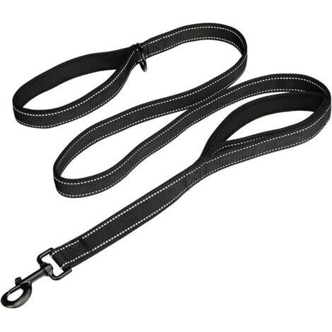 Alovez - Grande laisse pour chien, 1,5 m Double poignées Laisse pour chien en nylon robuste et robuste avec 2 poignées rembourrées