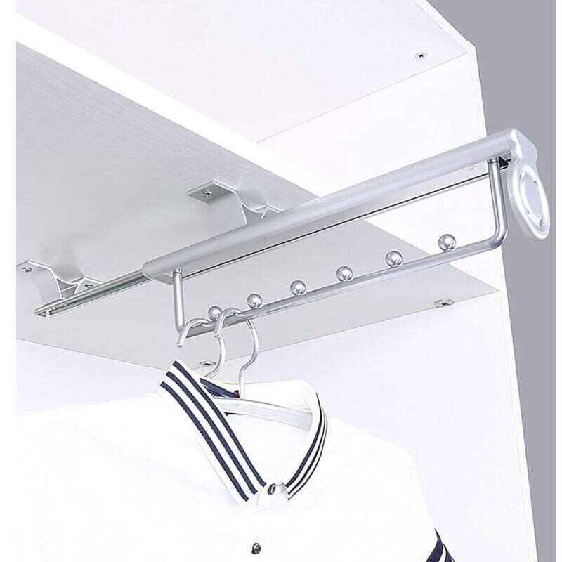 ALOVEZ Heavy Duty Porte-vêtements extractible Porte Pantalon Cintre Coulissant,penderie telescopique,Rail de Suspension pour Armoire à vêtements-30cm