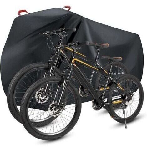 Alovez - Housse de vélo étanche Housse de Protection élo Extérieur pour 1 ou 2 Vélos 210D Nylon , XU,Housse de Pluie de Vélo avec Trous de Verrouillage Imperméable Anti-Poussière Neige UV (XL) -
