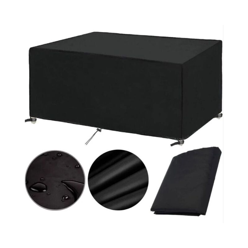 Housse Salon de Jardin 200x100x75cm Protection Bache Table de Jardin Mobilier Extérieur Imperméable Coupe-Vent Anti-UV Résistant Au Froid Housse de