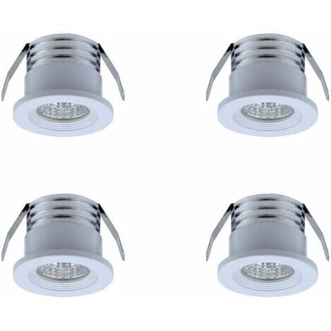 ALOVEZ Lot de 4 mini spots LED encastrables, 3 W, blanc chaud Blanc