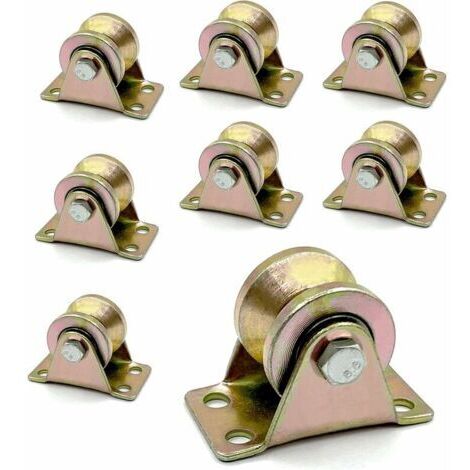 Alovez - Lot de 8 Poulie de levage - Roulette de levage en V- Forte capacité de charge - En acier épais - Silencieuse - Revêtement de peinture inoxydable - Pour cordes machines industrielles,