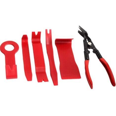 Alovez - Outillage Carrosserie Automobile Outil Demontage Garniture Voiture Outil Kit Outil de réparation de Voiture kit Garniture Outils de Suppression Red
