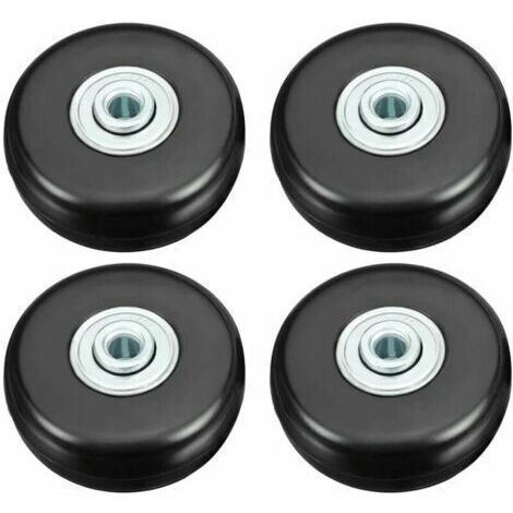 Alovez - Roulette Valise, Bagage Valise Réparation Roulette Charge Lourd 50mm Muette Caoutchouc Universelle Pivotante Roue Rechange Transport Remplace Roulette 4PCS pour Valise/Bagage/Sac à Dos/Voya