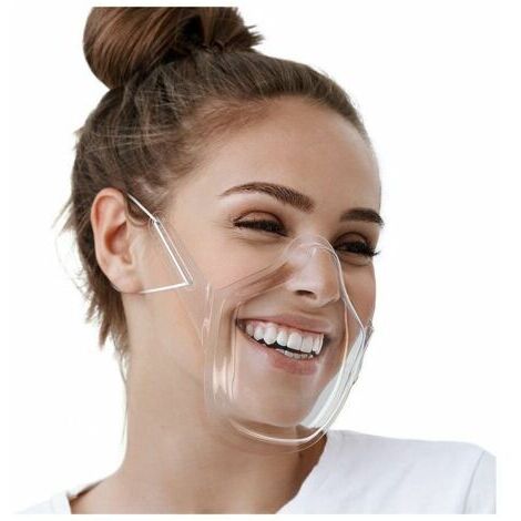 Alovez - Visière de Protection Adulte Visière Transparent Réglable Couvre Bouche et Nez Protection Visage 2 pcs，