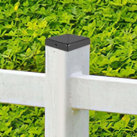 ALOVZE 10 x Zaunpfostenkappen-Abdeckung, Rohrkappe, Schwarz, 91 mm