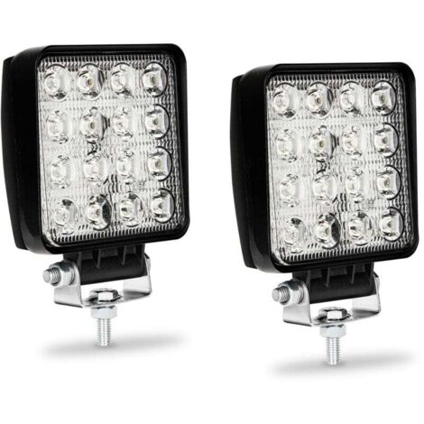 ALOVZE 2x Phare de Travail LED 48W LED Phare Travail Projecteur Feux Antibrouillard pour Voiture Camion UTV SUV Offroad Tracteur Bateau