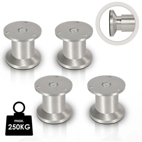 ALOVZE 4x Möbelbeine Möbelfüße Aluminium Bein Durchmesser 40 mm Höhe 60 mm Schwarz Höhenverstellbar