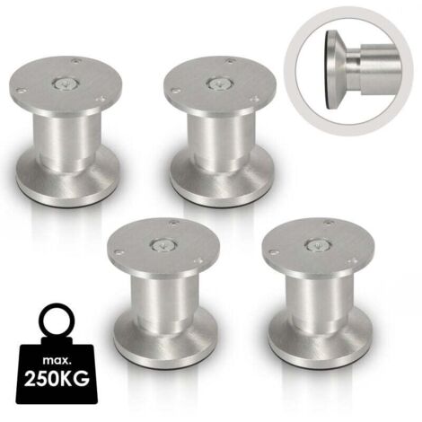 ALOVZE 4X Möbelbeine, Sofa-Stützbein, Schrankbein, verstellbar, für Kleiderschrank, Sofa, Bettbeine, Aluminium, 60 mm