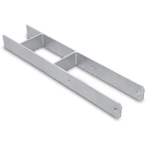 ALOVZE 4x Supporto per palo con ancoraggio a H Supporto per palo zincato a caldo 600MM Supporto per palo a H 91MM