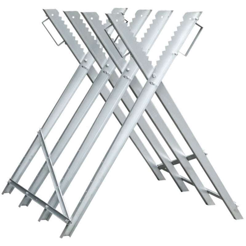 Image of ALOVZE Verstellbarer verzinkter Sägebock mit Griffen, 150 kg Stammhalter, 4 Zugstützen
