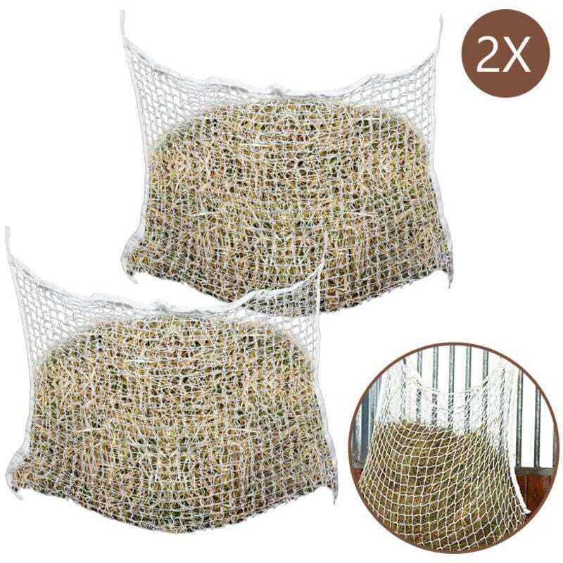 ALOVZE Filet à foin 2 pcs Carré 1.2 x 0.9 m 100 % PP Mangeoires & abreuvoirs pour bétail 30 x 30 mm