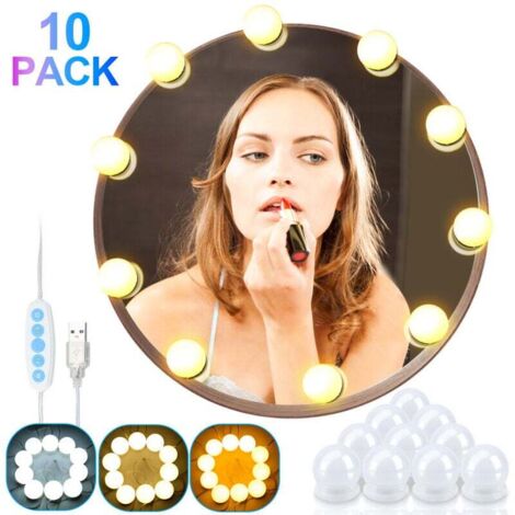 ALOVZE LED Spiegellampe DIY USB Make-up Lampe Dimmbar 10 LED Beleuchtung 360