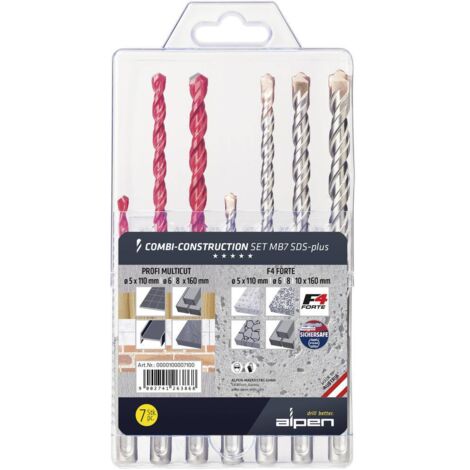 Alpen 0000100007100 SDS-plus MB 7 7 pièces Foret universel Y765722