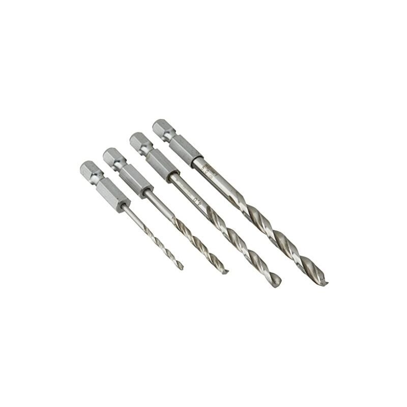 Alpen - 110804100 foret hélicoïdal hss super atm, gris, 2-3-4-5 mm, set de 4 pièces
