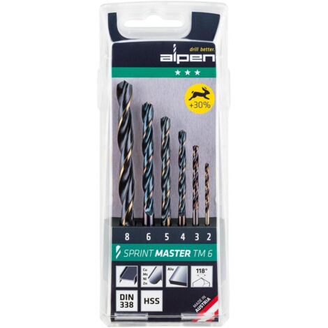 Alpen Bohrer Kassette Sprint Master TM 6 6tlg 2,0 3,0 4,0 5,0 6,0 8,0 811122100
