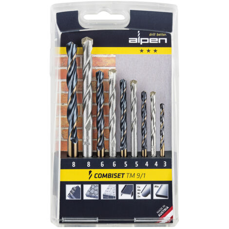 ALPEN estuche brocas alpen hss / widia 9 piezas , Estuche brocas alpen hss sprint / widia  9 piezas.&43 Brocas hss sprint- Gran elasticidad.- Mucha resistenci