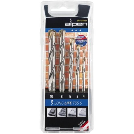 ALPEN estuche brocas alpen widia long life 5 piezas , Estuche Brocas Alpen Widia Long Life 5 Piezas.- Brocas de metal duro con aleación de Widia (Carburo de Tungsteno), aportando una gran dureza y dur