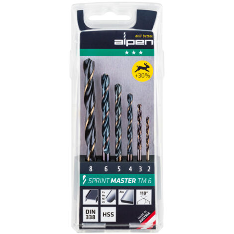 Alpen Hss Sprint Master Mallette de forage 6 pièces
