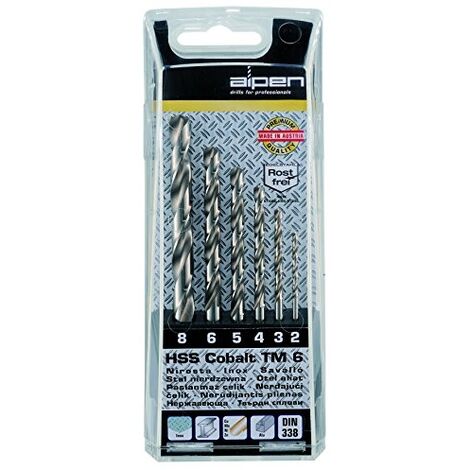 Alpen Mèche Spirale HSS Courte DIN 338 RN Cobalt 6 pièces