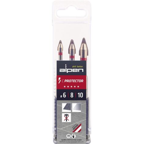 Alpen Punte per Trapano C PROTECTOR 3 Pezzi 6-8-10