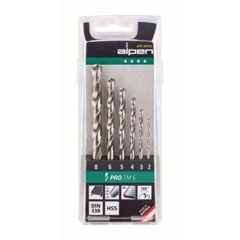 Alpen Set di Punte Elicoidali HSS PRO TM 6