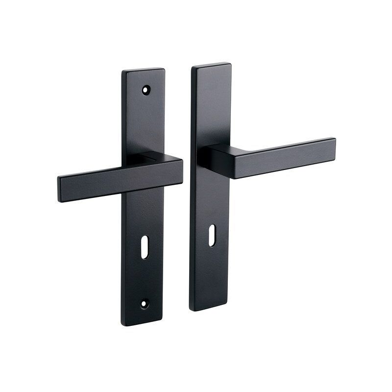2 poignees de porte Nathan/loft trou de cle acier entraxe 195 mm - Alpertec
