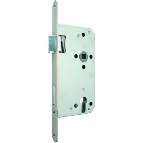 Alpertec, 36051460, Serratura incassata per porte PZ spaziatura DIN serratura destra, serrature, mandrino 65 mm, 10 mm, quadrato, 92 millimetri, silberfarbig