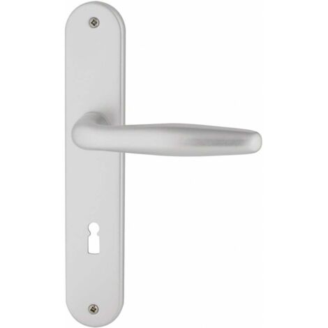 Alpertec BB-Langschildgarnitur Ray II Aluminium F1 silber abgerundet Beschläge