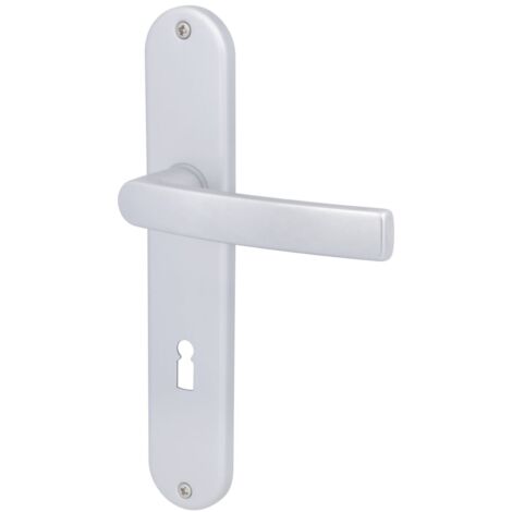 Alpertec BB-Langschildgarnitur Vanda Aluminium F1 silber abgerundet Beschläge