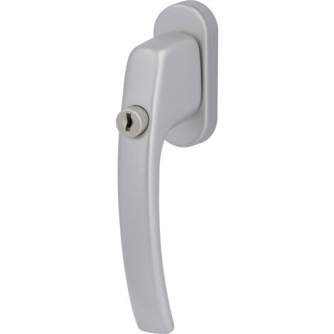 Alpertec Fenstergriff abschließbar Aluminium F9 Edelstahl-Optik 3 Stück Fenstergriffe
