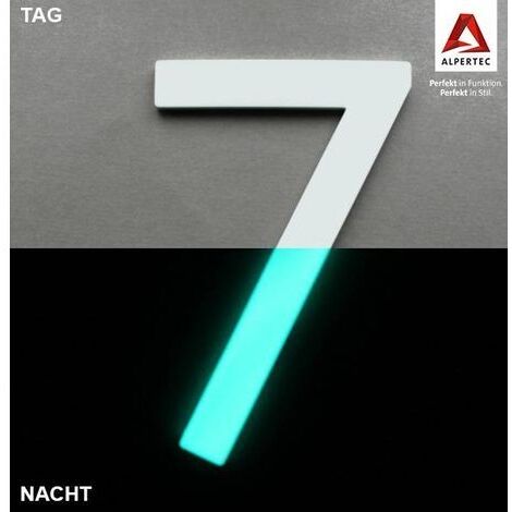 Alpertec Hausnummer 7 Selbstklebend Nachtleuchtend  Hausnummern Hausnummerschild