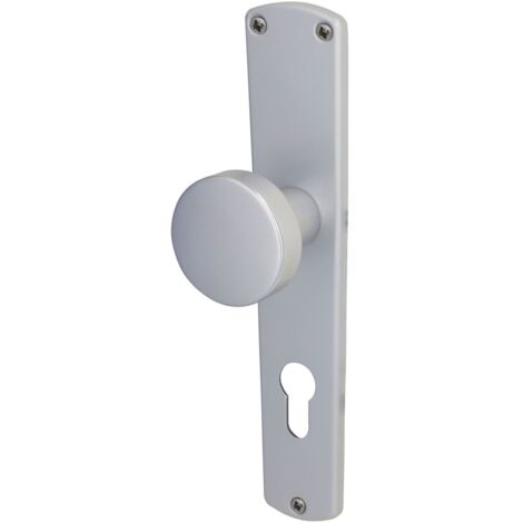 Alpertec PZ-Knopflangschild Phil Aluminium silber abgerundet Beschläge