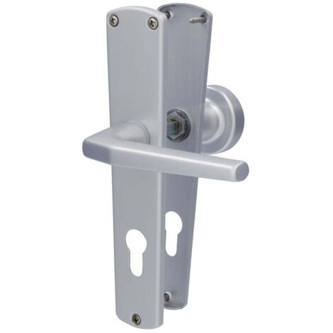 Alpertec PZ-Langschildgarnitur Phil Drücker/Knopf silber abgerundet Beschläge