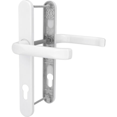Alpertec Schmalrahmengarnitur Oval Drücker/ Drücker Kunststoff weiß Türbeschläge